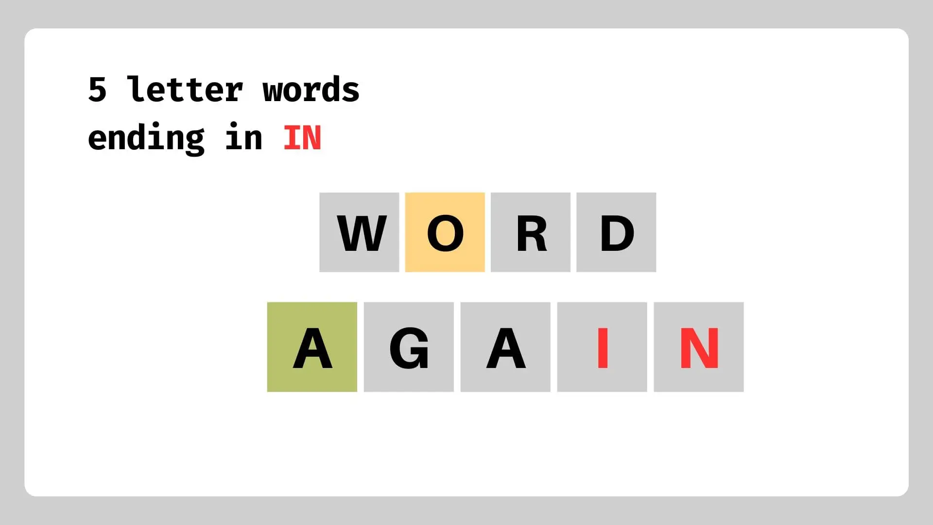 Explore all information 5 letter words ending in