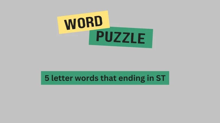 5 letter words that ending in ST